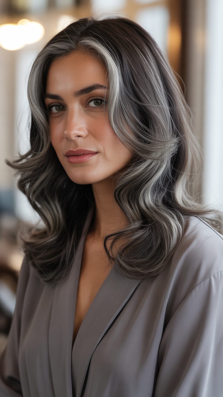 18 Astonishing Examples Of Gray Blending For Dark Hair To Try
